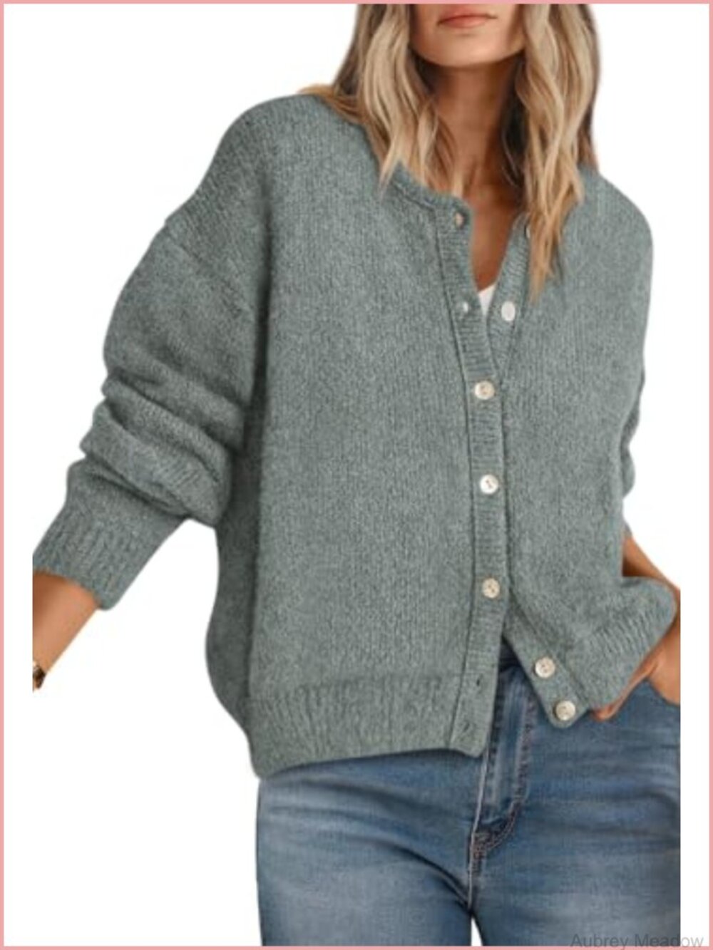 Women's Long Sleeve Knit Cardigan Sweater Button Front Fall